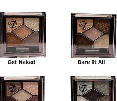 W7 Silky Eyes Eyeshadow 5 Palette-Shades: BARE IT ALL or GET NAKED - Image 1 of 3