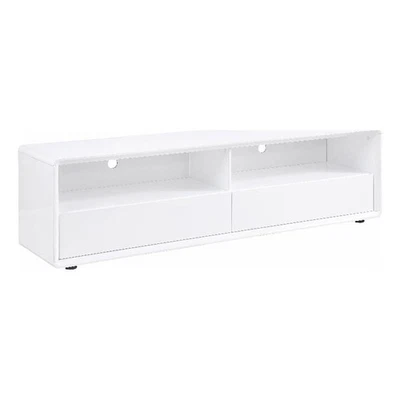 Soporte de TV de madera Coaster Ellice 71 pulgadas para televisores de hasta 75" en blanco alto brillo Foto 1 de 4