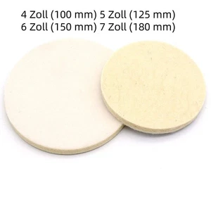 100 mm - 180 mm Klett Polierfelt Filz Polierpad Filzscheibe Schleifscheibe - Picture 1 of 10