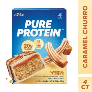 Pure Protein Bars, Caramel Churro, 20g Protein, Gluten Free, 1.76 oz, 4 Ct - Picture 1 of 6