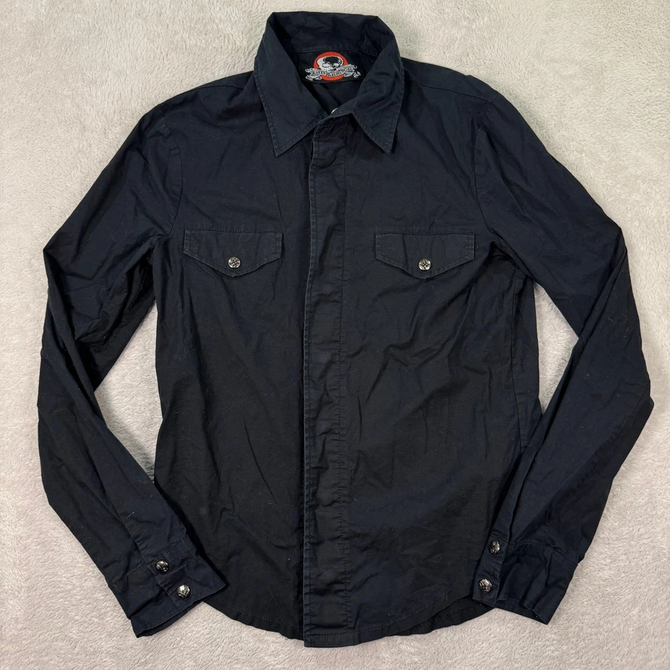 LIP SERVICE Black Long Sleeve Western Style Snap Button Shirt Men's Medium EUC - Image 1 of 4