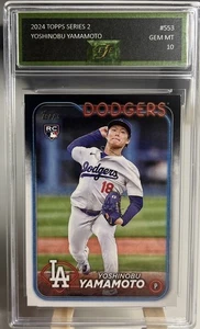Tarjeta de novato 2024 Topps serie 2 Yoshinobu Yamamoto gema graduada como nueva 10 - Imagen 1 de 1