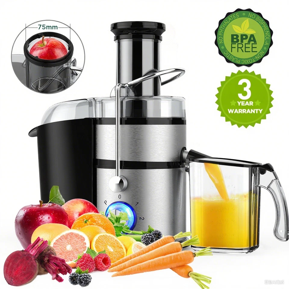 TENKER 1300W Electric Centrifugal Juicer Fruit Vegetable Extractor Citru Machine - Image 1 of 4