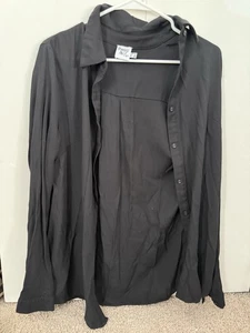 Princess Polly Womens Blouse Top Flared Sleeve Button Down Black Size 4 - Picture 1 of 3