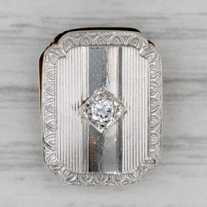 Art Deco Diamond Clip Platinum 14k Yellow Gold Lapel Scarf - Picture 1 of 5