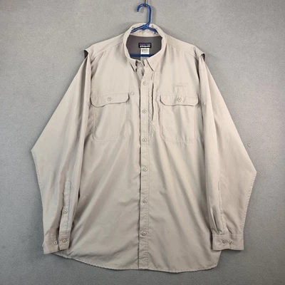 Patagonia Shirt Mens 2XL Beige Long Sleeve Vented Fishing Travel 54257 SP13 - Image 1 of 4