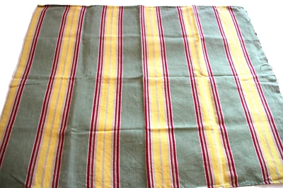 Petite nappe en toile de coton rayée épaisse. 123 x 65 cm - Photo 1/4