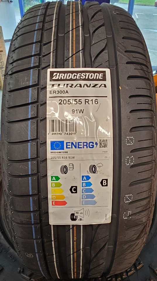 BRIDGESTONE TURANZA ER300A* 205/55 ZRFT16 91W 205 55 16 RUNFLAT RFT 2055516 D+B - Image 1 of 1