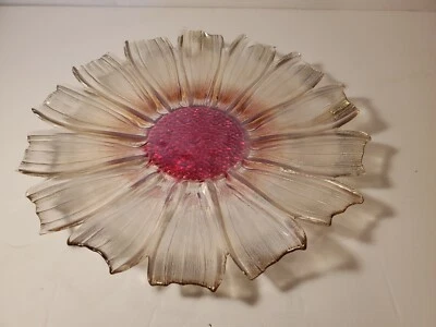 SUNFLOWER PLATTER GLASS 11 INCH GANZ Foto 1 de 4