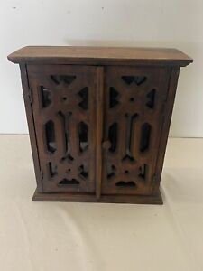 Hand Carved Mahogany Wood Pipe Cabinet Double Door