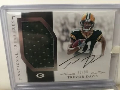 2016 NATIONAL TREASURES AUTO AUTOGRAPH JERSEY TREVOR DAVIS ROOKIE CARD #46/99 - Image 1 of 2