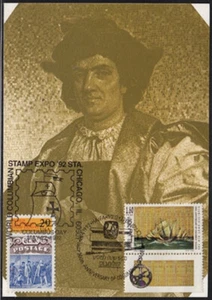 JUDAICA - ISRAEL Sc #1112.1 - COMBO MAXICARD con EE. UU. 500 ANIVERSARIO COLÓN - Imagen 1 de 1