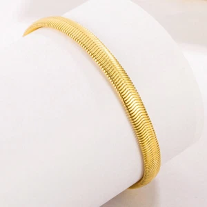 Gold 925 Sterlingsilber 6 mm weiche flache Schlange Panzerkette Armband Damen 6,7 Zoll - Bild 1 von 5