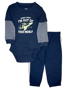 Carter's Infant Boys Black I'm Out Of This World 2 Piece Outfit Set 12m - Picture 1 of 1