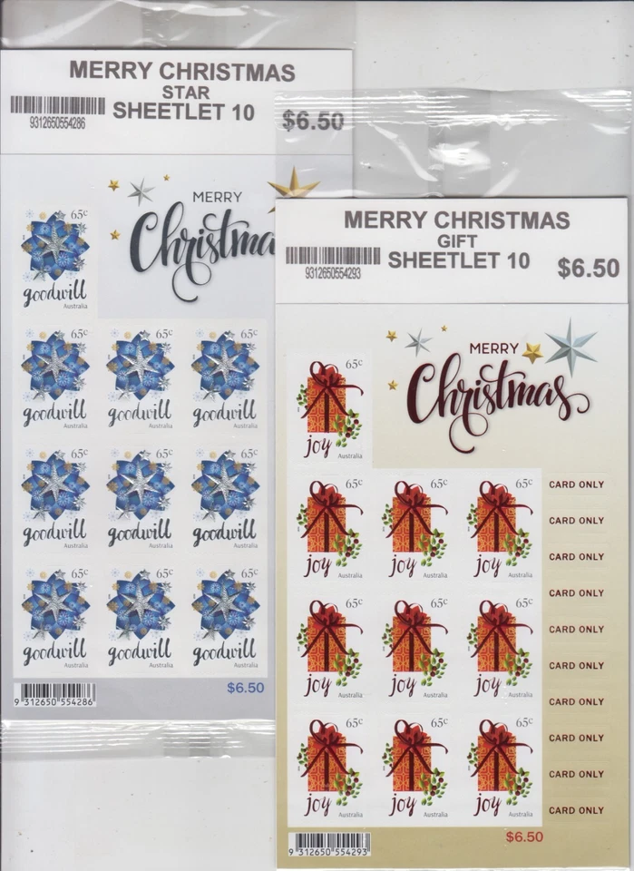 Stamps 2016 Australia Christmas pair of self adhesive sheetlets, collector packs - Image 1 of 1