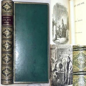 1867 DOMBEY & SOHN CHARLES DICKENS LEDER ZAEHNSDORF EINBAND ENGLAND SELTEN - Bild 1 von 19