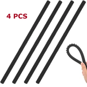 4 Pcs Oven Rack Protectors Heat Resistant Silicone Oven Shelf Edge Guards Black - Picture 1 of 6