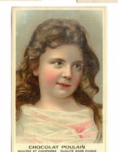 ANCIEN CHROMO - CHOCOLAT POULAIN - IMAGE PORTRAIT ENFANT JEUNE FILLE - DEBUT XXe - Picture 1 of 1