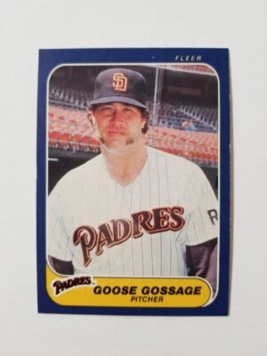 GOOSE GOSSAGE 1986 FLEER BASEBALL CARD #322 SAN DIEGO PADRES - Image 1 of 2