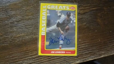 1990 SWELL JIM LONBORG AUTOGRAPHED BASEBALL CARD - Image 1 of 2