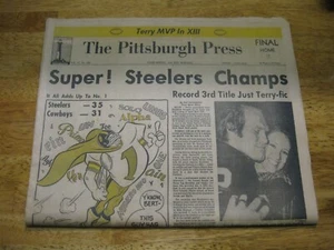 1/22/1979 Pittsburgh Steelers Superbowl Newspaper Pittsburgh Press full 2 pcs. - Picture 1 of 8