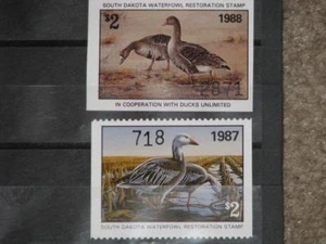 US State Ducks, So. Dakota Scott # 7 y 8, MNH - Imagen 1 de 1