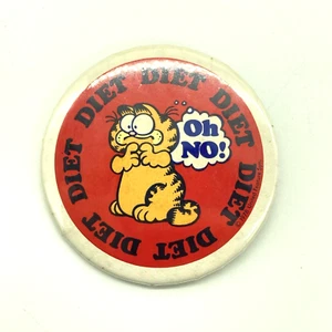 Vintage Garfield Diet Oh No Pinback Button 1978 - Picture 1 of 3