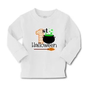 Kids Long Sleeve T Shirt 1St Thanksgiving with Ghost Vessel Girls & Boys Clothes - Picture 1 of 12
