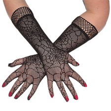 GUANTI ragnatela nero tg. unica travestimento CARNEVALE HALLOWEEN PEGASUS srl