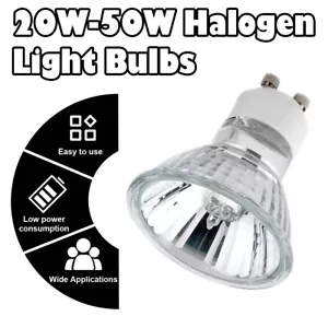 Halogen Spotlight Bulb Gu10 Mr16 Mr11 Gu4 20w-50w Ac220v Dc12v Bi-pin 2pin Base - Picture 1 of 12