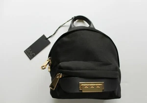 NWT Zac Posen Eartha Iconic Small Satin Black Micro Chain Backpack - Picture 1 of 6