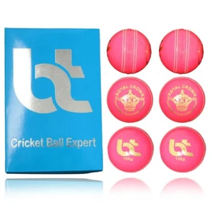 Pink 6 Cricket Balls Pink 156g 4piece Leather Excellent Quality pack of 6 balls - Bild 1 von 12