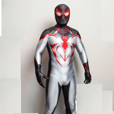 Spiderman Miles Morales Costume Cosplay Jumpsuit Halloween Zentai Adult/Kids - Image 1 of 4