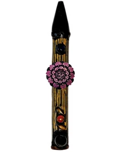Om Lotus Flor Hecha a Mano Tabaco Fumar Pipa Natural Bambú Paz Chakra Púrpura - Imagen 1 de 1