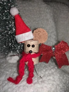 Christmas Wine Cork Mouse Ornament - Picture 1 of 4