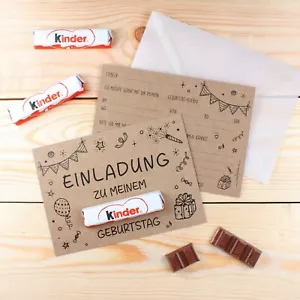 10 Einladungskarten zum Kindergeburtstag Kraftpapier inkl. 10 Briefumschlägen - Bild 1 von 6
