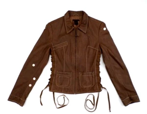 Chaqueta de cuero para mujer Gypsies and Lords Butter M Gorpcore envejecida - Imagen 1 de 11