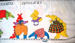 Dynamite Dinosaurs  Applique Fabric Panel 17" X 44" - Picture 1 of 4