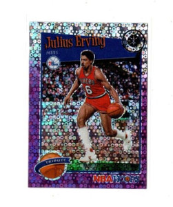 2019/20 NBA HOOPS Premium Stock Tribute Purple Disco Prizm Julius Erving #293
