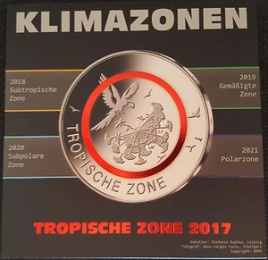 MDS MÜNZFOLDER ZUR AUFBEWAHRUNG IHRER 5 EURO-MÜNZEN "TROPISCHE ZONE 2017", LEER - Bild 1 von 3