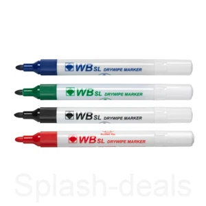 Whiteboard Dry Wipe Marker Pens - Bullet or Chisel Tip - Black Blue Green Red - Picture 1 of 8