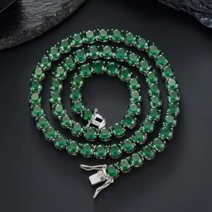 Collar de Moda Verde Hombres Collar Hip Hop Cubano Regalos de Vacaciones Ropa Joyería - Imagen 1 de 12