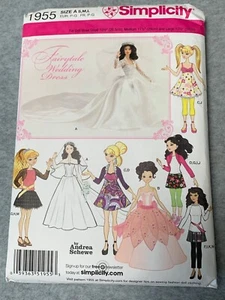 Simplicity 1955 Fairytale Wedding Dress Sewing Pattern Size 10.5" 11.5" 12 Uncut - Picture 1 of 4