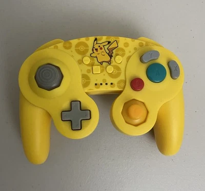 Nintendo Switch pikachu Controller Gamecube Shaped PowerA Wireless Batteries - Image 1 of 3