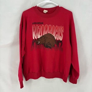 Vintage Arkansas Razorbacks Red Crewneck Sweatshirt Men’s Medium Hog rare - Bild 1 von 9