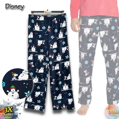 NWOT Disney Men's 3X Peanuts Snowman Snoopy Pajama Pants ONLY - Navy - Image 1 of 4