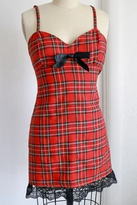 Bambola di carta vintage y2k produzioni tema caldo gotico rosso plaid vestito natalizio XS - Foto 1 di 6