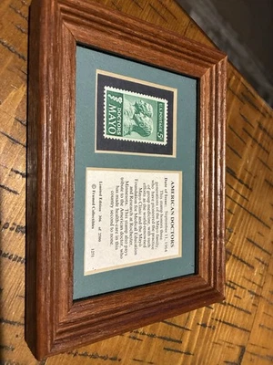 Framed “American Doctors” Stamp 1964  5 Cents  Mayo Brothers, Tribute - Image 1 of 4