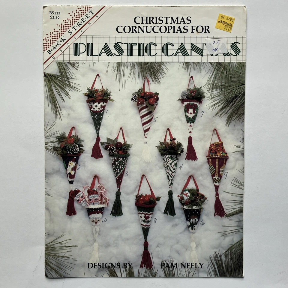 Back Street Designs BS115 Christmas Cornucopias For Plastic Canvas Pattern Chart - Image 1 of 2
