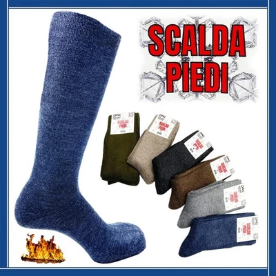 Calze TERMICHE Uomo Donna SENZA ELASTICO Lunghe Calde Invernali da Neve Calzini - Immagine 1 di 4